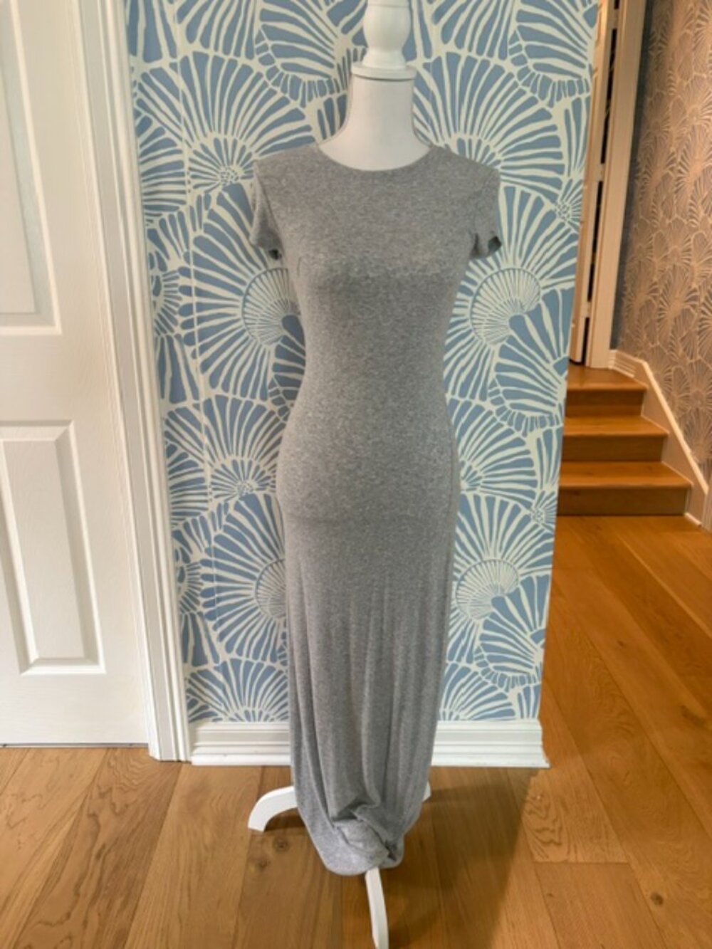 Aerie Grey Bodycon Ribbed Tshirt Maxi Dress Size Small